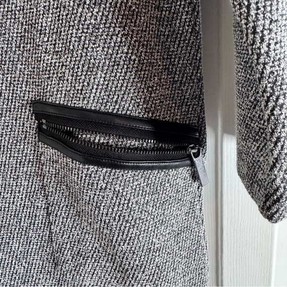 Ann Taylor Factory Tweed Shift Dress with Faux Leather Trim - Picture 5 of 10